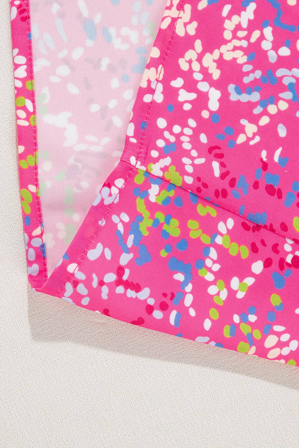 Abstract Print Collared V Neck Babydoll Blouse