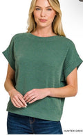 Hunter Green ribbed top