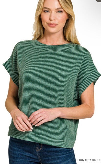 Hunter Green ribbed top